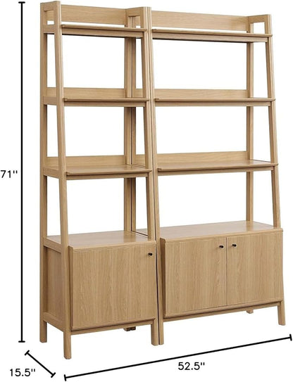 Modway Bookshelf Display Cases in Oak - Set of 2