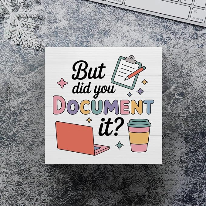 mmiishe But Did You Document It Special Education Teacher Gifts Desk Decor | Funny Office Wood Box Sign for Women Men Friend Coworkers Teacher Appreciation Gifts Cubicle Desk Sign For Desk 5 x 5 Inches