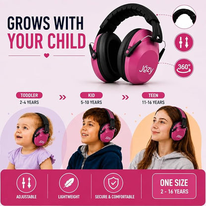 Jozy Noise Canceling Headphones for Kids, SNR 26dB Ear Protection for Autism, Sound Proof Sensory Muffs for Hearing, Concerts