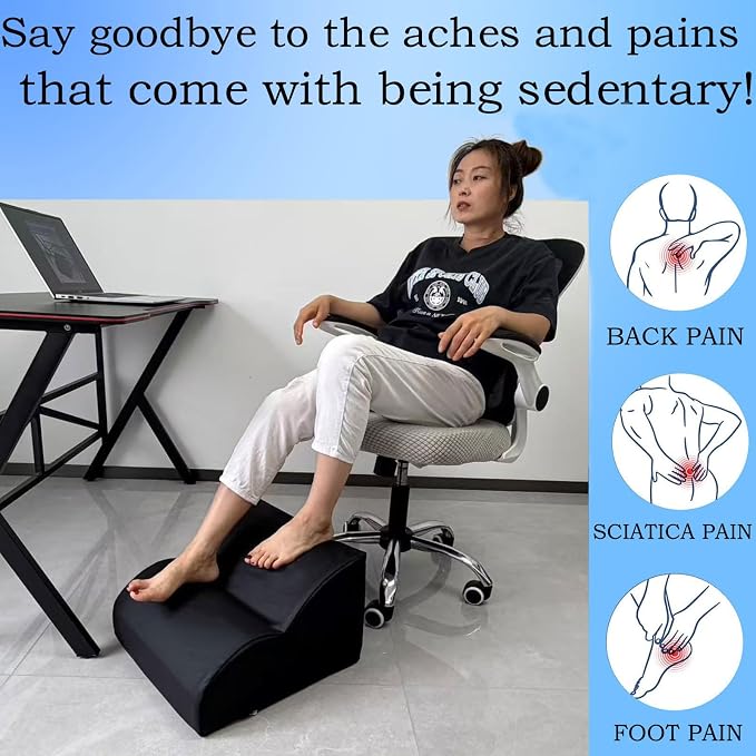 Foot Rest for Under Desk at Work.Multifunctional 3-Tier Foot Stool,With waterproof leather Footrest.For Under Desk,Office Chair Gaming Chair & Sofa,Leg Elevation Pillow,supports Posture-Black