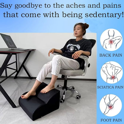 Foot Rest for Under Desk at Work.Multifunctional 3-Tier Foot Stool,With waterproof leather Footrest.For Under Desk,Office Chair Gaming Chair & Sofa,Leg Elevation Pillow,supports Posture-Black