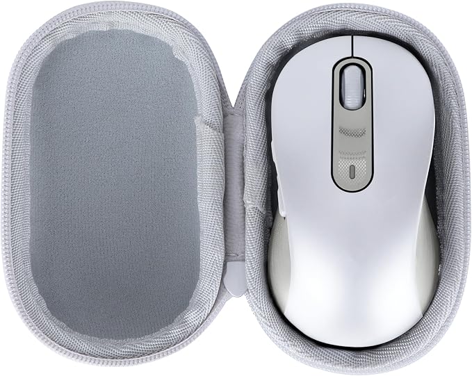 Lebakort Storage Case Compatible with Logitech Signature M650 L / M550 L Full Size Mouse (Off White Case)