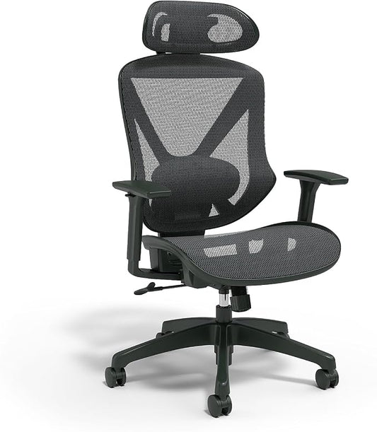Staples Dexley Ergonomic Task Chair, Mesh, Ergonomic, Lumbar Support, Adjustable Height, Black