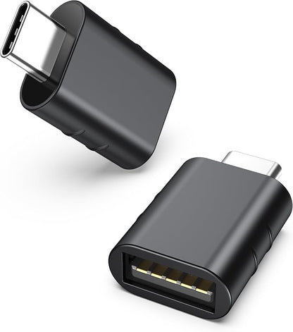 Syntech USB C to USB Adapter Pack of 2 USB C Male to USB3 Female Adapter Compatible with iPhone 17 Pro Max MacBook Pro Air 2024 iMac iPad Mini Pro, Other Type C or Thunderbolt 5/4 Devices, Space Black