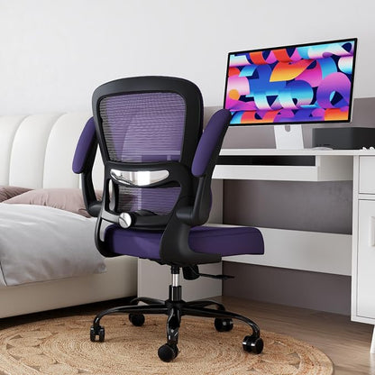 Office Chair - Ergonomic Desk Chair with Adjustable Lumbar Support, Mesh Computer Chair, Executive Chair for Home Office Comfortable Lumbar Support (Violet)