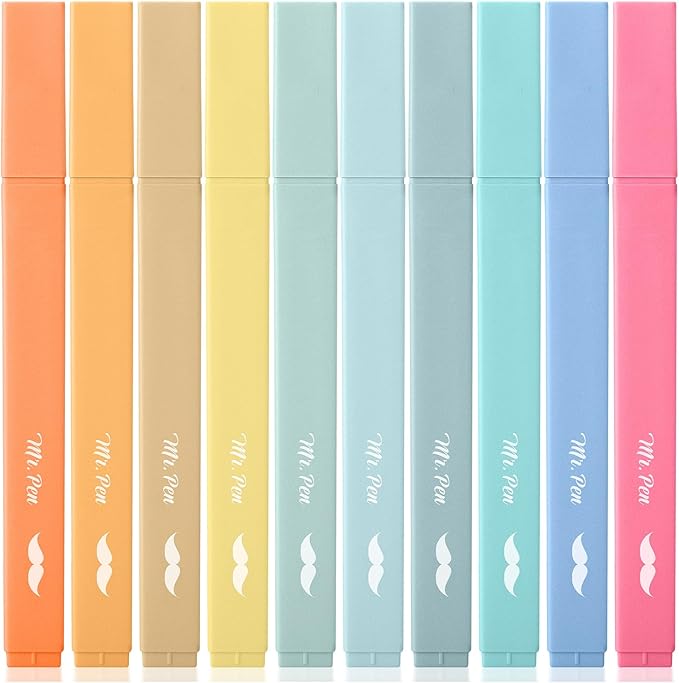 Mr. Pen- Aesthetic Bible Highlighters No Bleed Through, 10 Pack | Pastel Colors, Cute Highlighter for Journaling Supplies and School Accessories, Bible Highlighters and Pens No Bleed