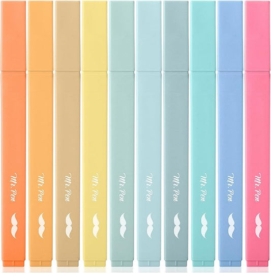 Mr. Pen- Aesthetic Bible Highlighters No Bleed Through, 10 Pack | Pastel Colors, Cute Highlighter for Journaling Supplies and School Accessories, Bible Highlighters and Pens No Bleed