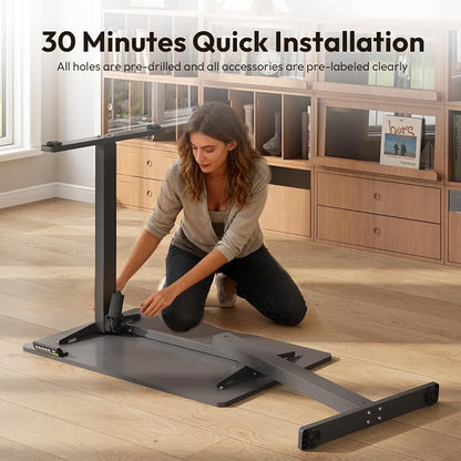 Electric Standing Desk,32x24 Inches Adjustable Height Stand up Desk, Sit Stand Home Office Desk with Splice Board, 3 Preset Heights,Equipped with Hooks,Ergonomic Computer Desk Workstation，Black