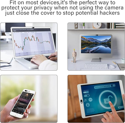 ZUCUCUC Laptop Camera Cover Slide, Camera Cover, 6 Pack Ultra Thin Webcam Cover Slide for Laptop, Desktop, PC, Tablet, Smartphone, Protect Your Privacy and Security(Black)