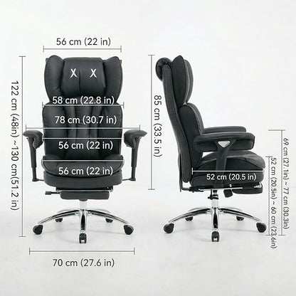 Efomao Big & Tall Desk Chair, Wide Executive Office Chair with Footrest Black