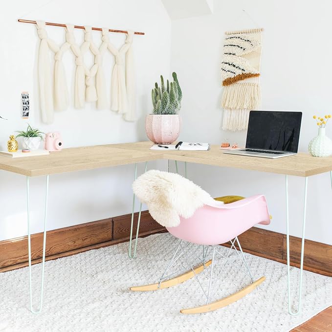 Kaboon Universal Tabletop 40"x18", Solid One-Piece Melamine Table Top, Double Desk L-Desk Floating Desk DIY, Home and Office Countertop, Oak/Grey Tone