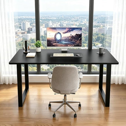 QLLY One-Piece Wood Tabletop, Replacement Board Desktop, Universal Countertop for Table and Workstation (Black, 39.3x23.6 inch)