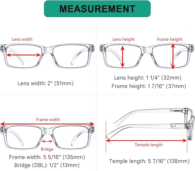 Eyekepper Vintage Reading Glasses for Men - 5 Pack Spring Hinges Classic Readers - Clear Frame +0.25