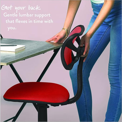 Urban Lifestyle Swivel Mesh Desk Chair, Red 21D x 21W x 33H in