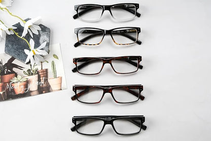 Eyekepper Vintage Reading Glasses for Men - 5 Pack Spring Hinges Classic Readers +2.50