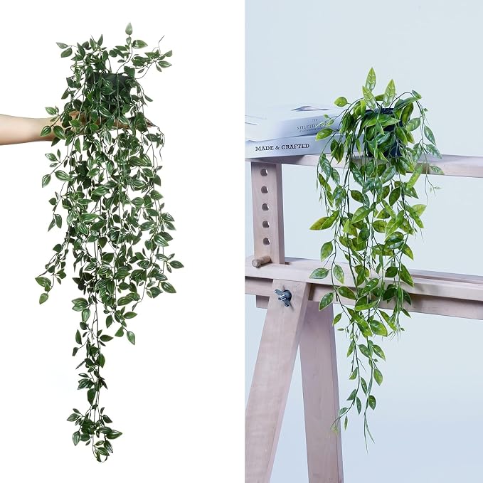 Artificial Potted Plants Set Eucalyptus Brugmansia Sweet Pea 3 Pack | Lifelike Leaves. UV-resistant, fade-proof for indoor/outdoor use. Perfect for home, office, patio & farmhouse decor.