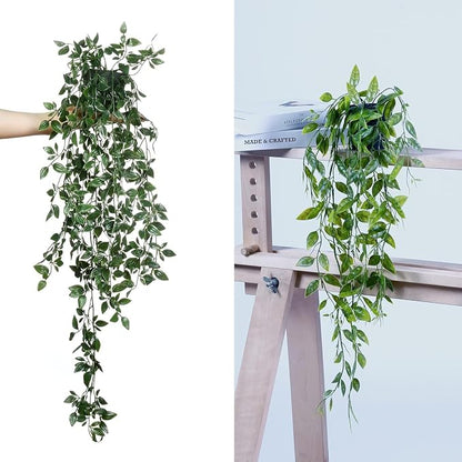 Artificial Potted Plants Set Eucalyptus Brugmansia Sweet Pea 3 Pack | Lifelike Leaves. UV-resistant, fade-proof for indoor/outdoor use. Perfect for home, office, patio & farmhouse decor.