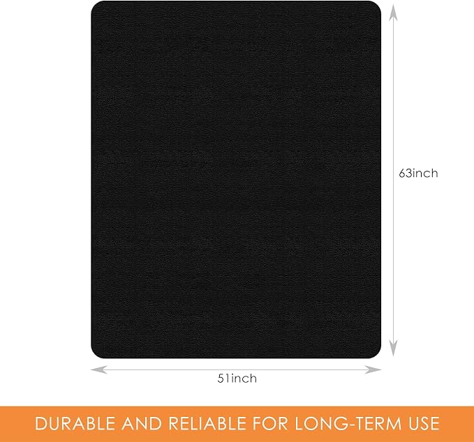 Kuyal Chair mat for Hardwood Floor 51 x 63 inches Rectangle Floor Mats Wood/Tile Protection Mat for Office & Home, Black