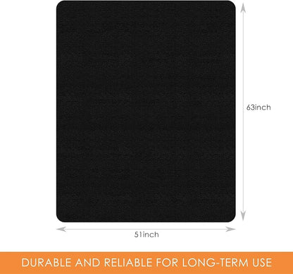 Kuyal Chair mat for Hardwood Floor 51 x 63 inches Rectangle Floor Mats Wood/Tile Protection Mat for Office & Home, Black
