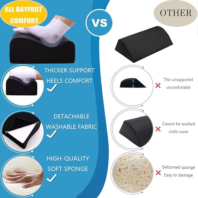 Work Foot Rest Under Desk,Comfort Foot Rest for Couch | Foot Rest For Under Desk at Work,At Soft Ergonomic Footrest,Support Foot Pillow,Heel Chair,Leg Elevation Pillow Black