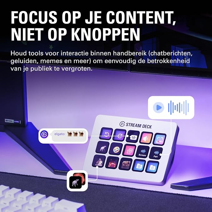 Elgato Stream Deck MK.2 White Studio Controller, 15 Keys