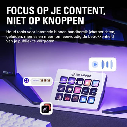 Elgato Stream Deck MK.2 White Studio Controller, 15 Keys