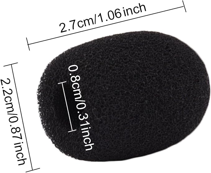 Sunmns 10 Pack Mini Small Size Lapel Headset Microphone Windscreen Foam Cover, Black