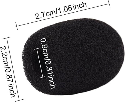 Sunmns 10 Pack Mini Small Size Lapel Headset Microphone Windscreen Foam Cover, Black