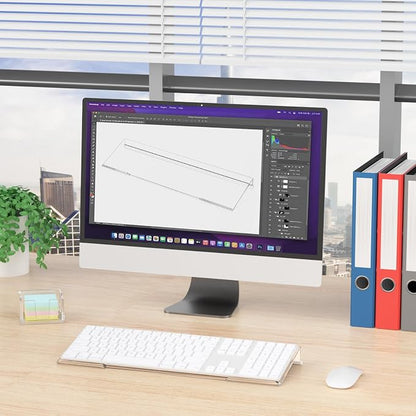 Computer Keyboard Stand Holder - Ergonomic Acrylic Keyboard Stand for Desktop Comfortable Keyboard Tray Riser with Silicone Anti-Slip Strip for Home School Office Desk Accessory, Clear