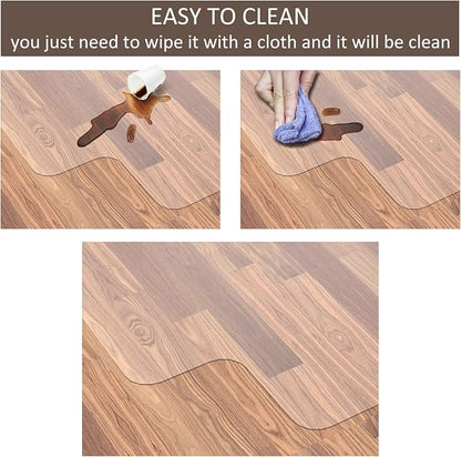 Office Chair Mat, 48" x 30" Vinyl Desk Chair Mat Clear Floor Protector Mat for Hardwood Floor/Rolling Chair Office & Home, Easy Glide and Flat Without Curling