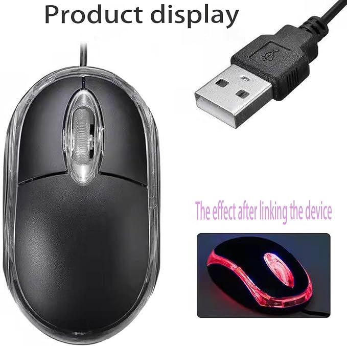 Guiheng 10 Pack Wired Mini Optical Mouse Computer Mouse Ergonomic Mouse with USB Mouse for Laptop PC Desktop mice Compatible with Windows Linux Mac fit for Office Business Home,Kids（Black）