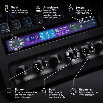 Elgato Stream Deck + XL Control Platform, Dials, Touch Strip | 36 customizable macro keys, Six multifunction dials, Touch strip display, Hundreds of integrations, USB-C for PC and Mac