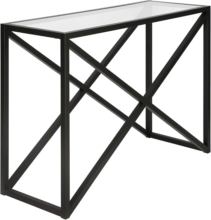 Calix 42'' Wide Rectangular Console Table in Blackened Bronze