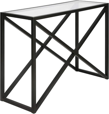 Calix 42'' Wide Rectangular Console Table in Blackened Bronze