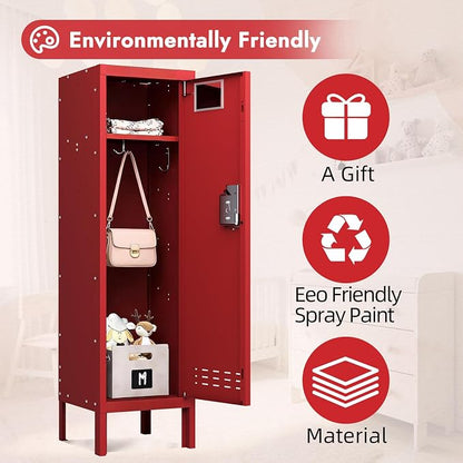 BUTISOW Metal Kids Locker,Metal Cabinet Storage Lockers,Lockable for Employees with Door,54" Height Steel Locker,Lockable Steel Locker for Children's Room, Playroom, School,Gym