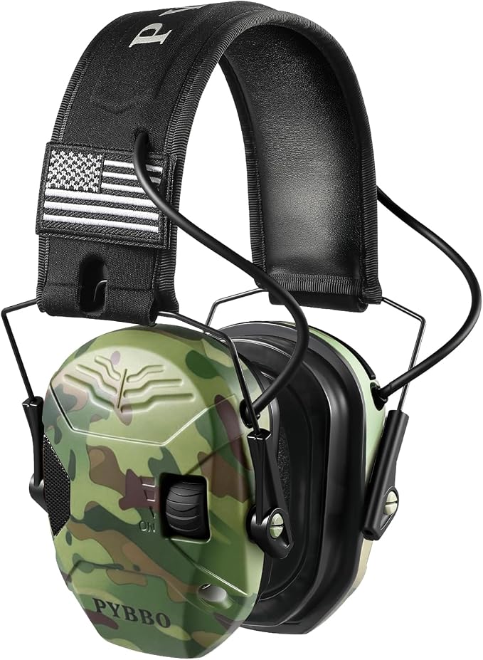 Electronic Shooting Ear Protection w/Gel Pads, 23dB NRR Active Noise Reduction & 3X Amplification Headset for Shooters