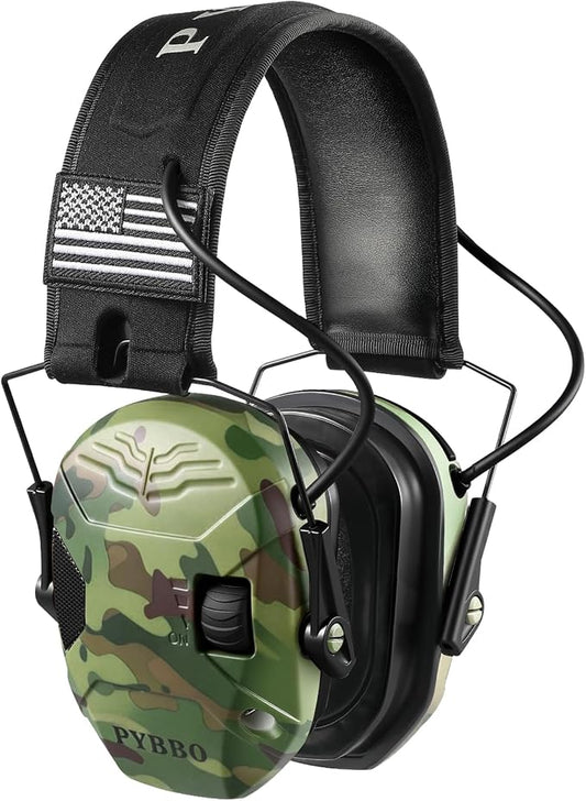 Electronic Shooting Ear Protection w/Gel Pads, 23dB NRR Active Noise Reduction & 3X Amplification Headset for Shooters