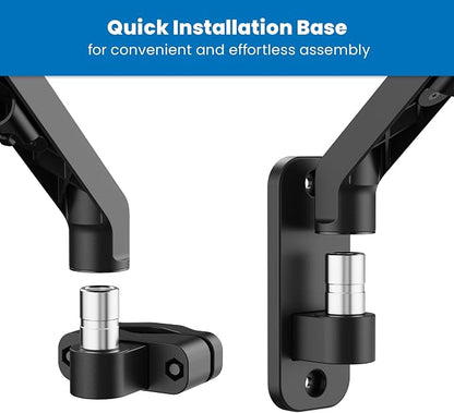 Mount-It! Keyboard Wall Mount with Pole Option, Adjustable Keyboard and Mouse Tray with Spring Arm, Full Motion Swivel Tilt Extension, Ergonomic Workstation for Medical, Office, and Sim Racing