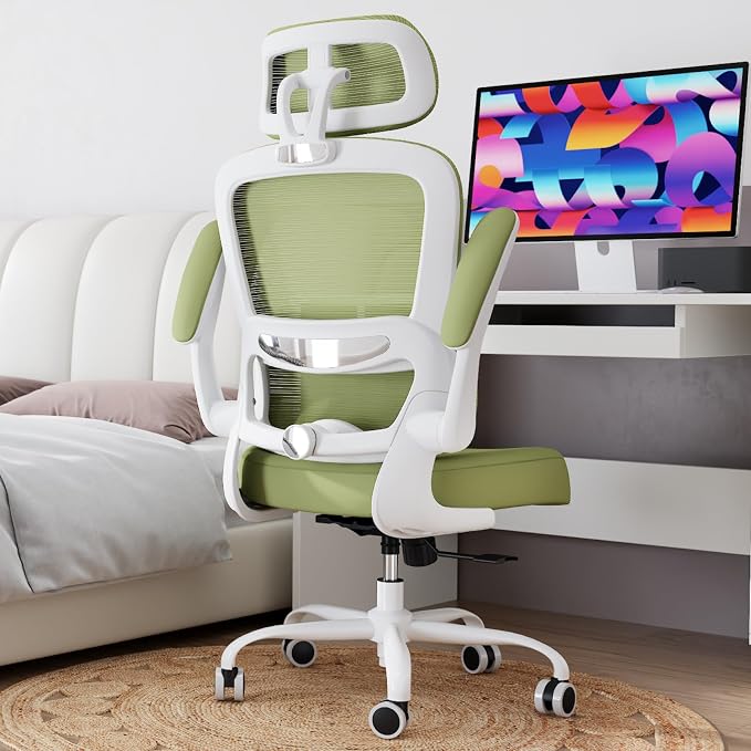 TRALT Office Chair Ergonomic Desk Chair, 330 LBS Home Mesh Office Desk Chairs with Wheels, Comfortable Gaming Chairs (Green)