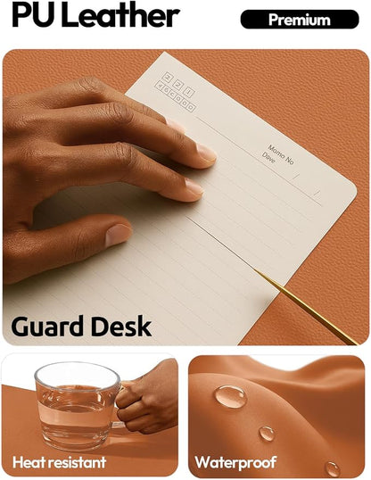 YSAGi Leather Desk Pad Protector, Office Desk Mat, Large Mouse Pad, Non-Slip PU Leather Desk Blotter, Laptop Desk Pad, Waterproof Desk Writing Pad for Office and Home (Brown,55" x 24")