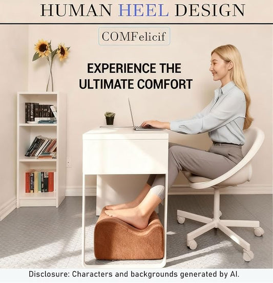 Work Foot Rest Under Desk,Comfort Foot Rest for Couch | Foot Rest For Under Desk at Work,At Soft Ergonomic Footrest,Support Foot Pillow,Heel Chair,Leg Elevation Pillow Brown