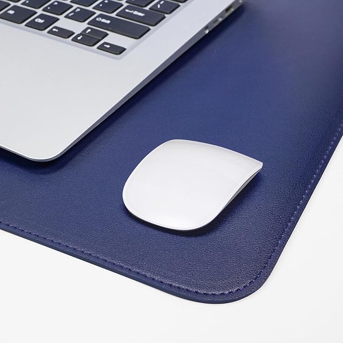 AFIING Desk Mat, Blue, 35.4" x 17", Cork Desk pad Protector | Dual-Sided Cork & PU Leather, Waterproof, Non-Slip for Mouse Pad, Office, Home & Writing