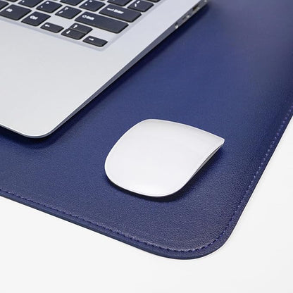 AFIING Desk Mat, Blue, 35.4" x 17", Cork Desk pad Protector | Dual-Sided Cork & PU Leather, Waterproof, Non-Slip for Mouse Pad, Office, Home & Writing