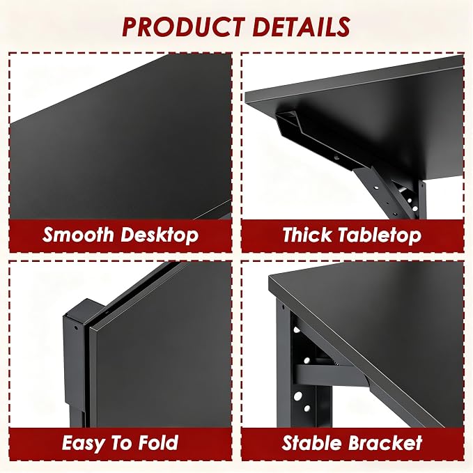 Need Wall Mounted Folding Table - Heavy Duty Small Fold Down Dining Table Length 30" Width 20" Perfect Addition to Home Office/Laundry/Home Bar/Kitchen & Dining Room AC15CB(L30 W20)