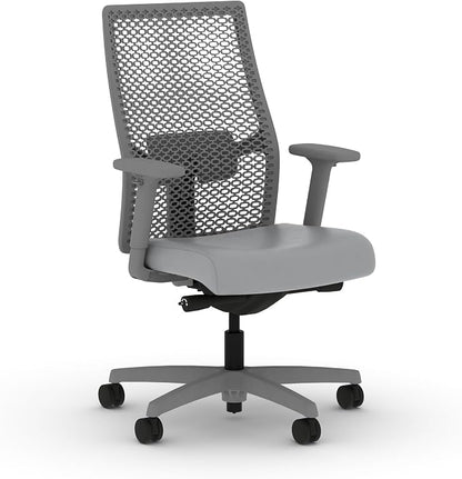 HON Ignition 2.0 ReActiv Ergonomic Office Chair, Mesh Desk Chair with Lumbar Support, Advanced Synchro‑Tilt, Height and Width Adjustable Arms, Swivel Wheels, Titanium Frame, Steel