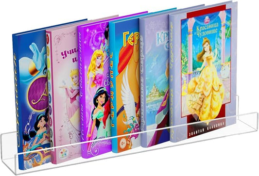 NIUBEE Acrylic Invisible Floating Bookshelf 24 inch,Kids Clear Wall Bookshelves Display Book Shelf,50% Thicker with Screwdriver
