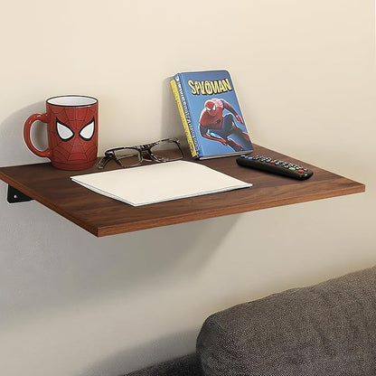 Kaboon Universal Tabletop 40"x18", Solid One-Piece Melamine Table Top, Double L-Desk Floating Desk DIY, Home and Office,Dark Walnut