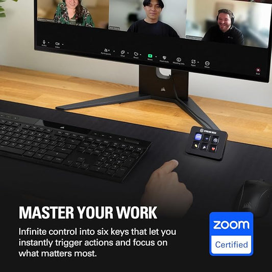Elgato Stream Deck Mini, 6 Customizable LCD Macro Keys | Compatible with Zoom, Teams, Office, Adobe apps and more, Drag-and-drop setup, Multi-action sequencing, Works Mac and PC