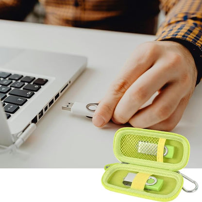 USB Flash Drive Case, SD Card Holder Compatible with Thumb Drive, Memory Cards, SDXC SDHC Storage Bag, Electronic Accessories Organizer for SanDisk for Samsung for Inland (Green)