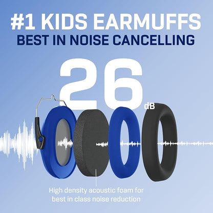Vanderfields Hearing Protection Ear Muffs - Over 31 dB (2K Hz) Broad Noise Cancelling Sound Reduction Earmuffs for Kids 3-12